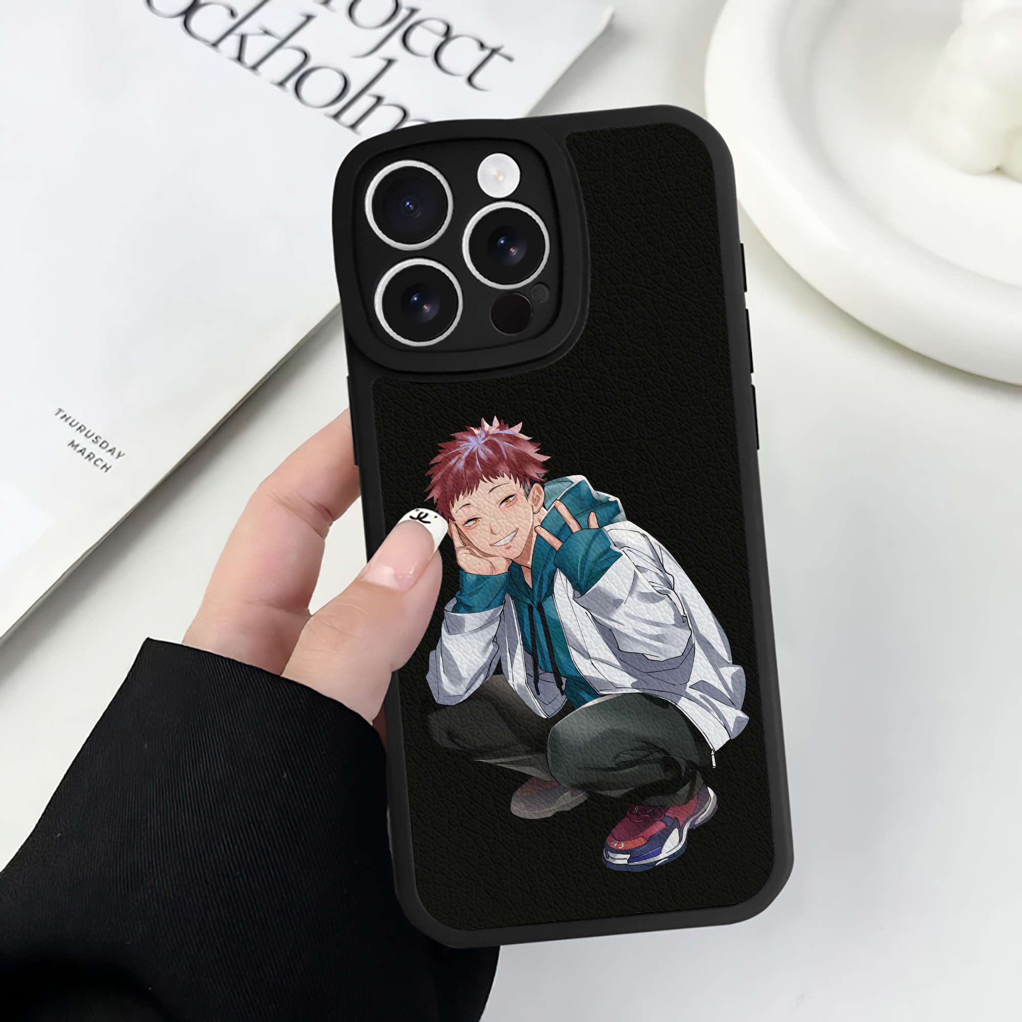 （画像用） 呪術廻戦 Jujutsu Kaisen 【iPhone 16シリーズ対応】シリコンスマホケース（レザー調） 材質：シリコン